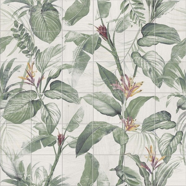 Mainzu mural spring leaves 120x120