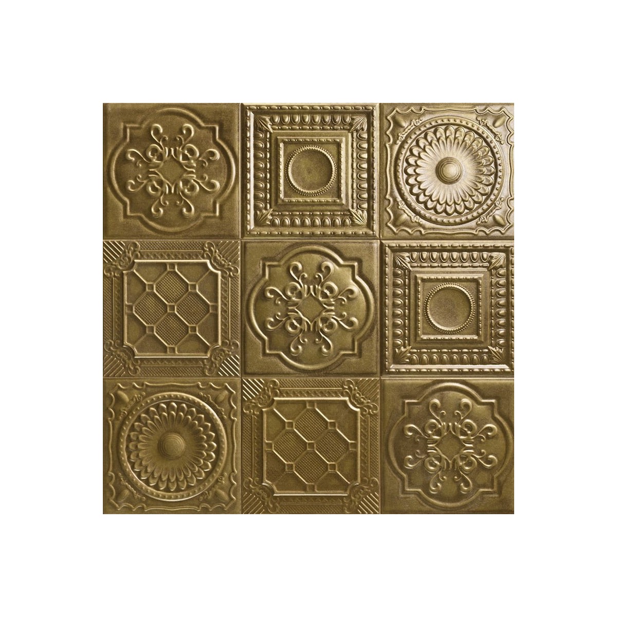Mainzu metal tiles relief gold 20x20