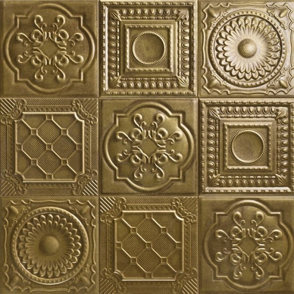 Mainzu metal tiles relief gold 20x20