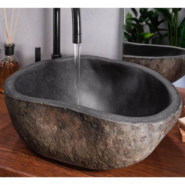Artbath akutan lavabo sobre encimera piedra de rio negro...