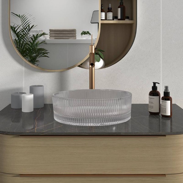 Artbath zara lavabo sobre encimera cristal 36x15