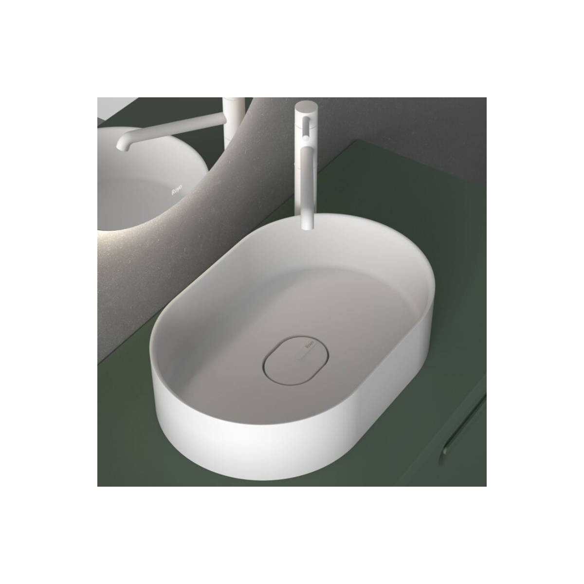 Royo Oval lavabo sobre encimera solid surface