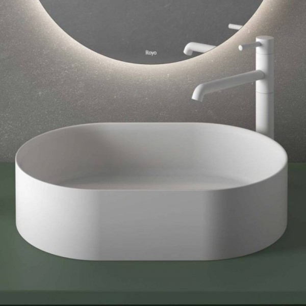 Royo Oval lavabo sobre encimera solid surface