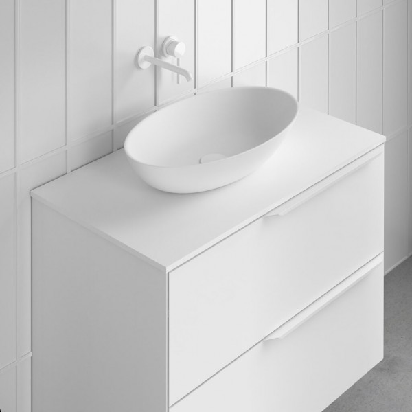 Royo volta lavabo sobre encimera solid surface